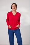 CARTER V NECK - rouge red